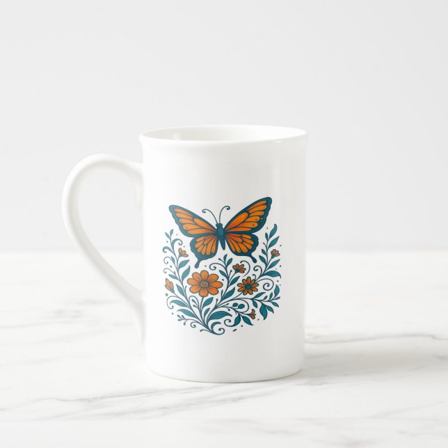 Wings of Garden Harmony Bone China Mug (Left)