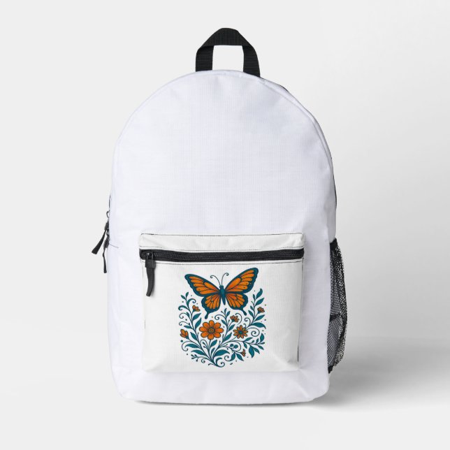 Wings of Garden Harmony Printed Backpack (Front)