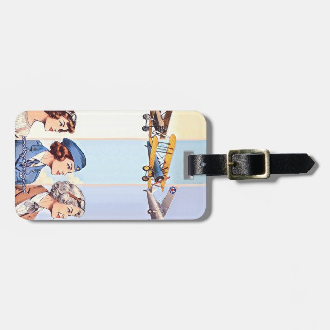 Wings of Her Own luggage tag (Front Horizontal)