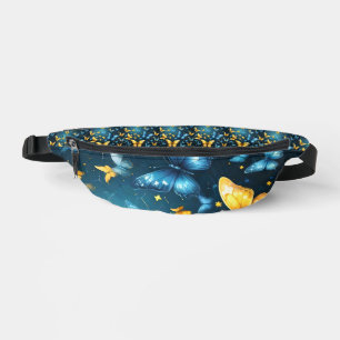 Wings of Joy: Blue and Yellow Flying Butterflies, Bum Bags