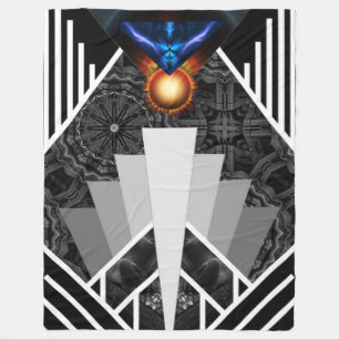 Wings Of Lightning Deco Mech Flare Fleece Blanket