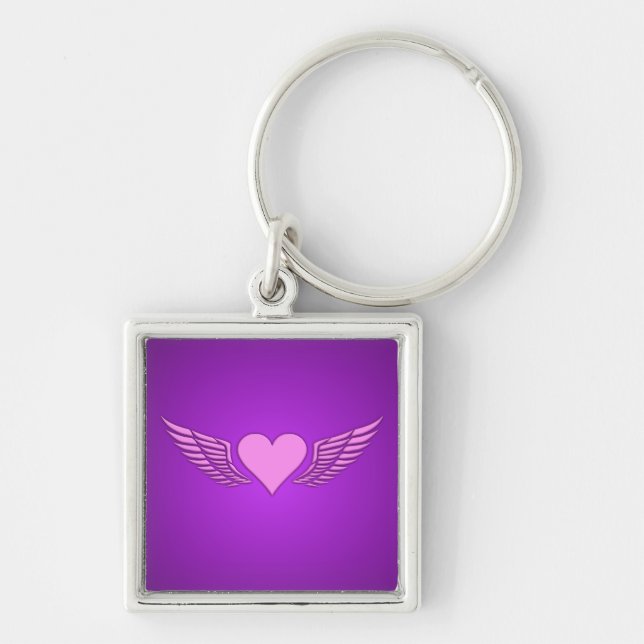 Wings of Love key chain, customise Ring (Front)