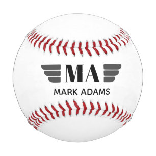 Wings Personalised Monogram Baseball