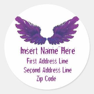 Wings Return Address Classic Round Sticker