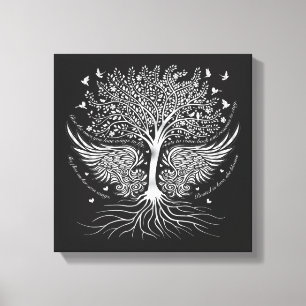 Wings To Fly and Tree with Roots Wrapped Canvas