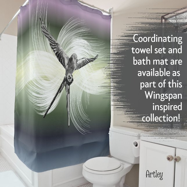 Wingspan Inspired Board Game Tabletop Gamer Pastel Shower Curtain (Creator Uploaded)