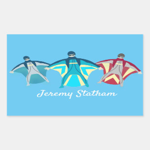 Wingsuit Skydiving Themed Rectangular Sticker