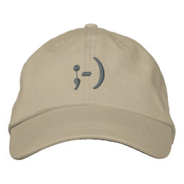 ;-) Wink Smiley Embroidered Hat