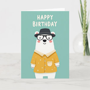 Winking Bear Birthday Card
