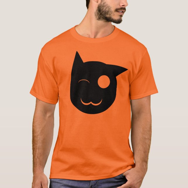 Winking Black Cat Shirt (Front)