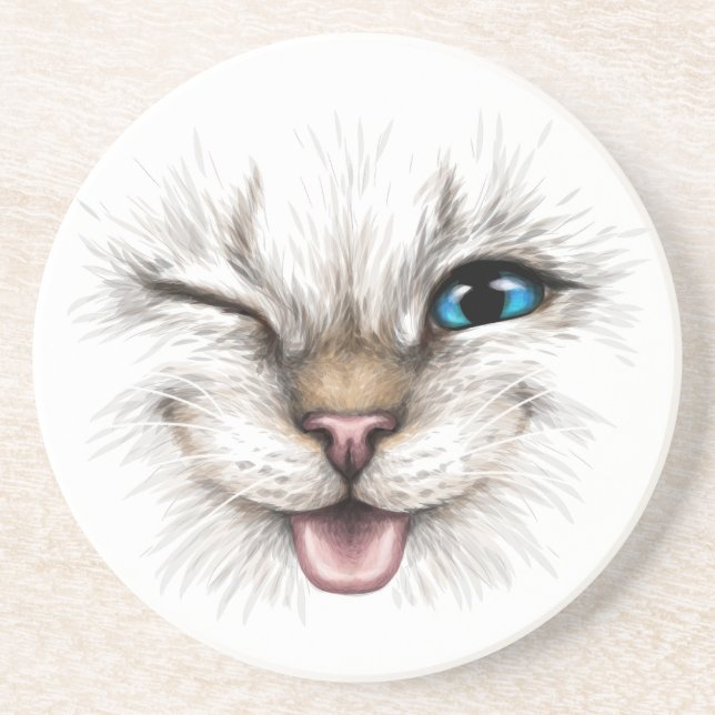 Winking Cat Coaster (Front)