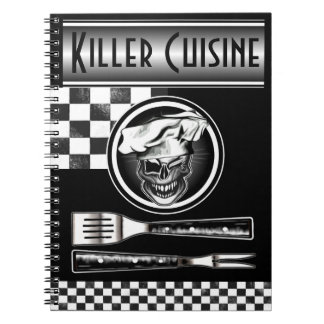 Winking Chef Skull Spiral Notebook