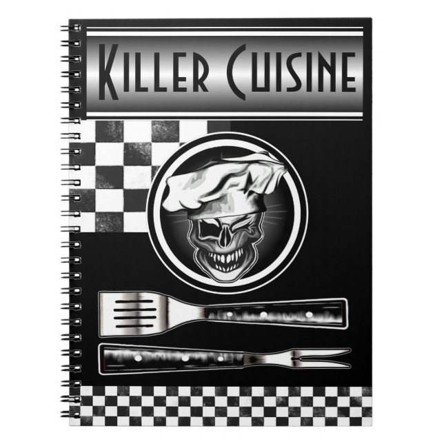 Winking Chef Skull Spiral Notebook (Front)