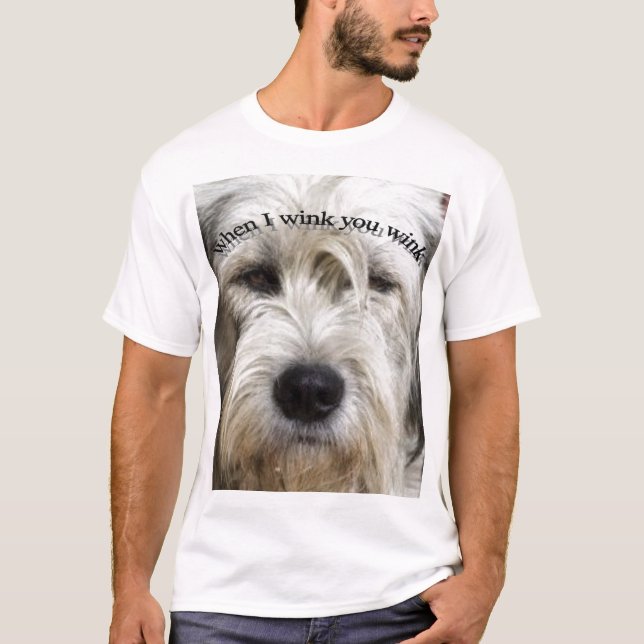 winking dog T-Shirt (Front)