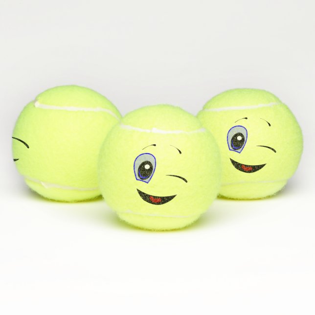 Winking Emoji Tennis Balls (Multi)