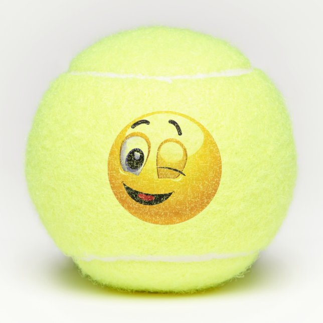 Winking Emoji Tennis Balls (Front)