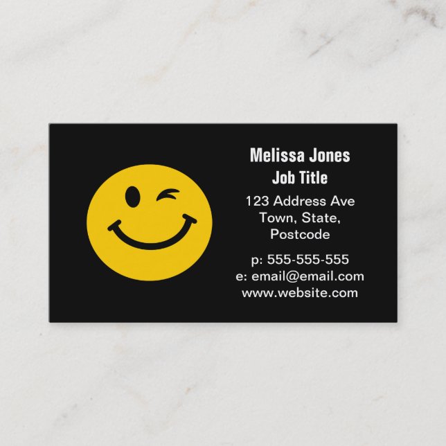 Winking face business card (Front)