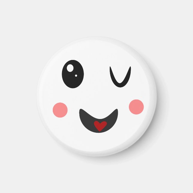 winking Face cute Magnet (Front)