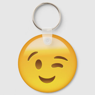 Winking Face Emoij Key Ring