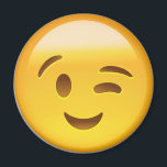 Winking Face Emoij Magnet<br><div class="desc">Used to imply humour in written form,  or may alternatively be used suggestively,  as a form of flirtation. Also known as Winky Face Emoji,  Wink Face Emoji and Wink Emoji. 

 INSTAGRAM GIVEAWAY 
 POST A PIC WITH YOUR PURCHASE USE #EMOJIPRINTS & WIN EMOJIPRINTS GOODIES!</div>