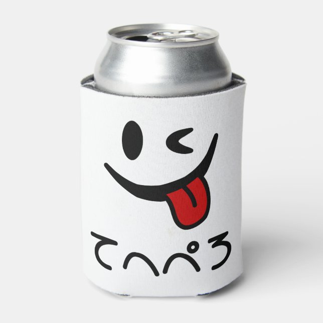 Winking Face Tongue Out てへぺろ Tehepero | Oops Can Cooler (Can Front)