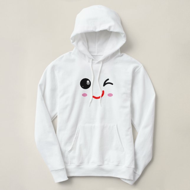 Winking face, Wink smile Hoodie (Design Front)