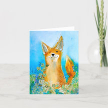 Winking Fox BLANK Greeting Card