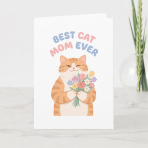 Winking Ginger Tabby Cat Mother's Day Art Card