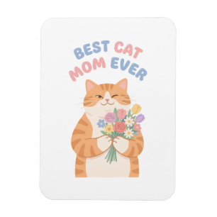 Winking Ginger Tabby Cat Mother's Day Art Magnet