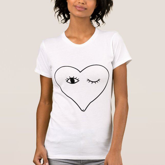 Winking Heart Face Tshirt (Front)