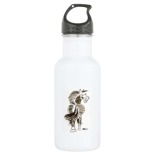 Winking Horse Good Luck! 532 Ml Water Bottle (Front)