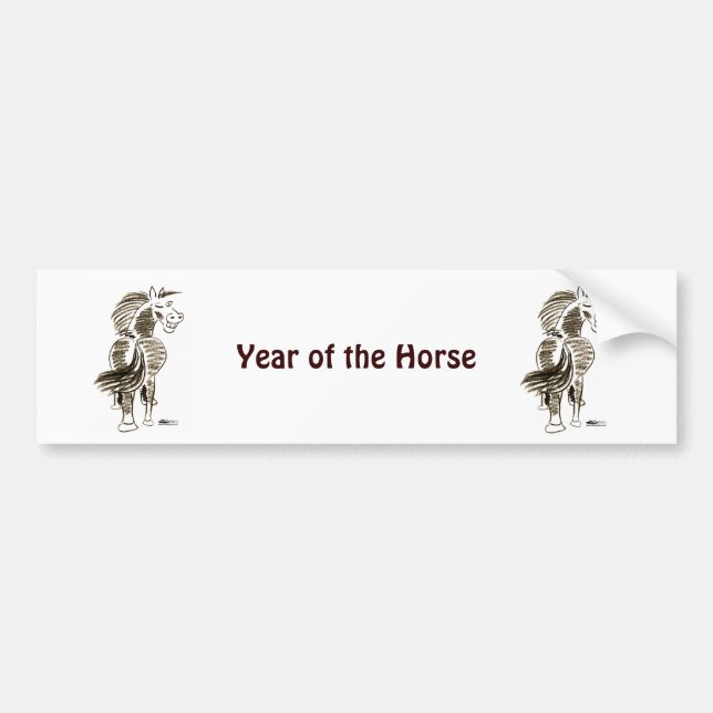 Winking Horse Good Luck! Bumper Sticker (Front)