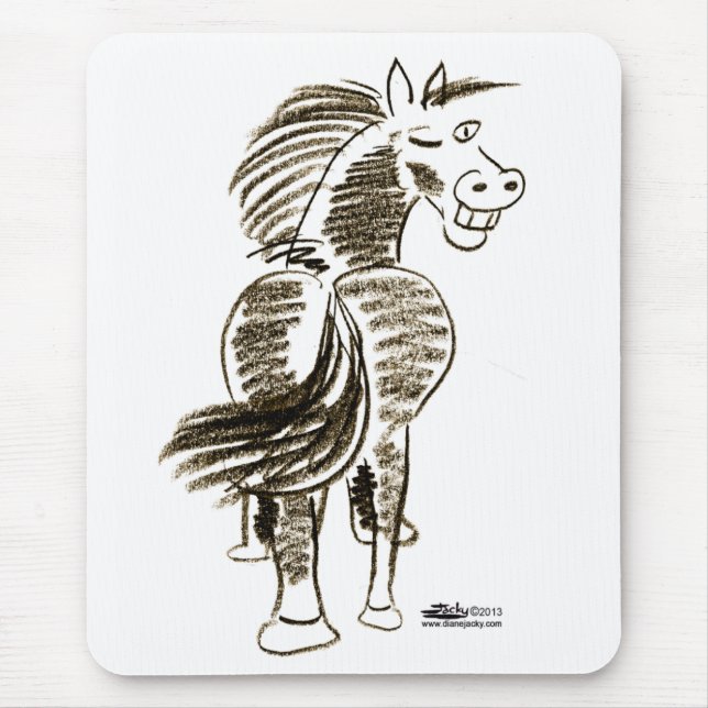 Winking Horse Good Luck! Mouse Pad (Front)