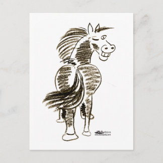 Winking Horse Good Luck! Postcard