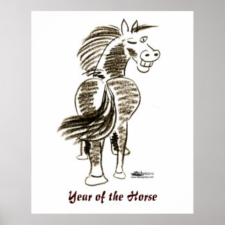 Winking Horse Good Luck! Poster