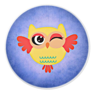 Winking Owl Ceramic Knob