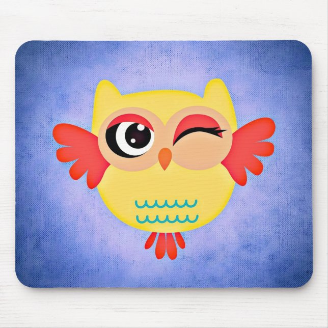 Winking Owl Mouse Pad (Front)