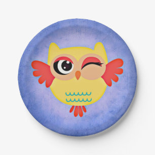 Winking Owl Paper Plate