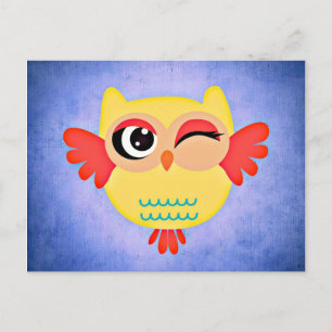 Winking Owl Postcard