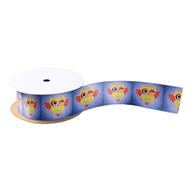 Winking Owl Satin Ribbon (Spool)