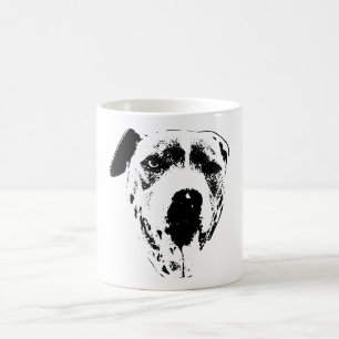 Winking Pitbull Mix, Close-Up Ink Smile Coffee Mug
