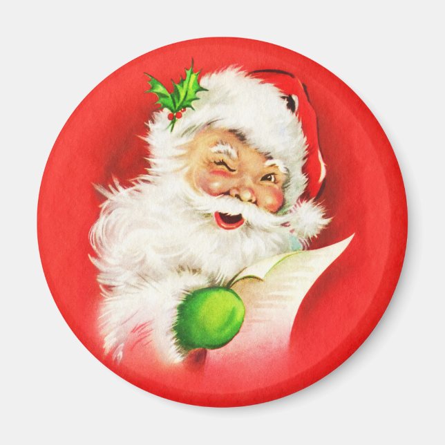Winking Santa Claus Magnet (Front)
