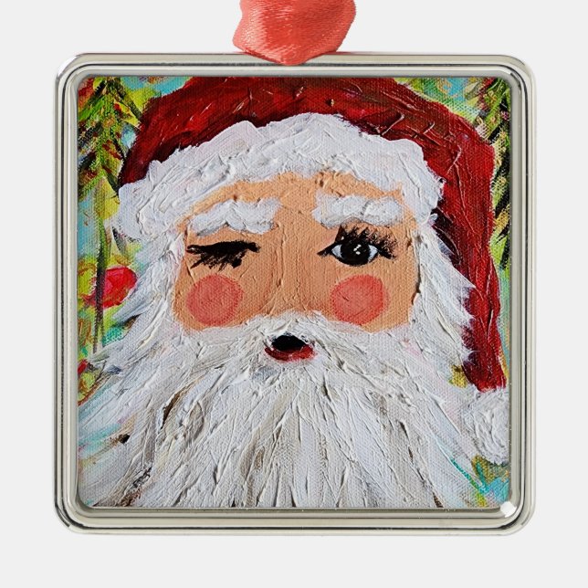 Winking Santa Ornament (Front)