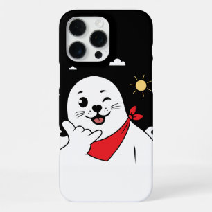 Winking Seal Wearing a Bandanna Throwing Shaka Sig iPhone 16 Pro Max Case