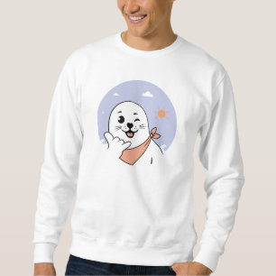 Winking Seal Wearing a Bandanna Throwing Shaka Sig Sweatshirt