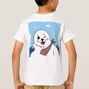 Winking Seal Wearing a Bandanna Throwing Shaka Sig T-Shirt
