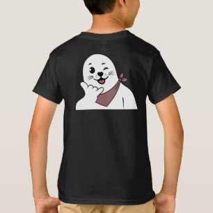 Winking Seal Wearing a Bandanna Throwing Shaka Sig T-Shirt