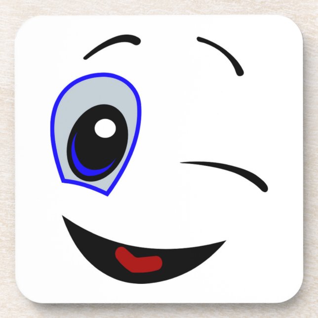 WINKING SMILEY FACE COASTER (Front)