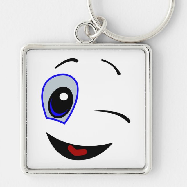 WINKING SMILEY FACE KEY RING (Front)
