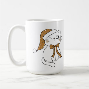 Winking Winter Cat Coffee Mug